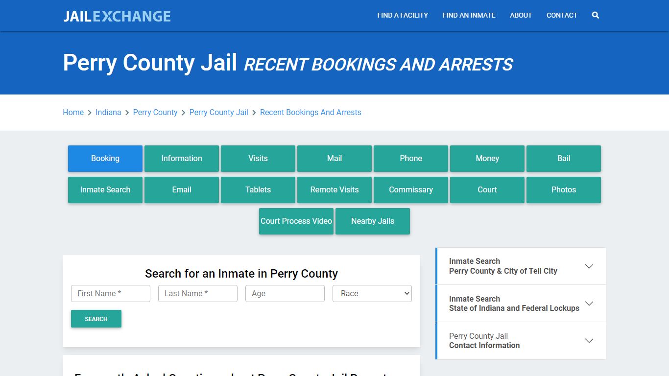 Perry County Jail Recent Bookings And Arrests - Jail Exchange